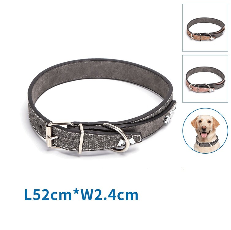 Nobleza Luxe hondenhalsband - Vegan leer - 52 cm
