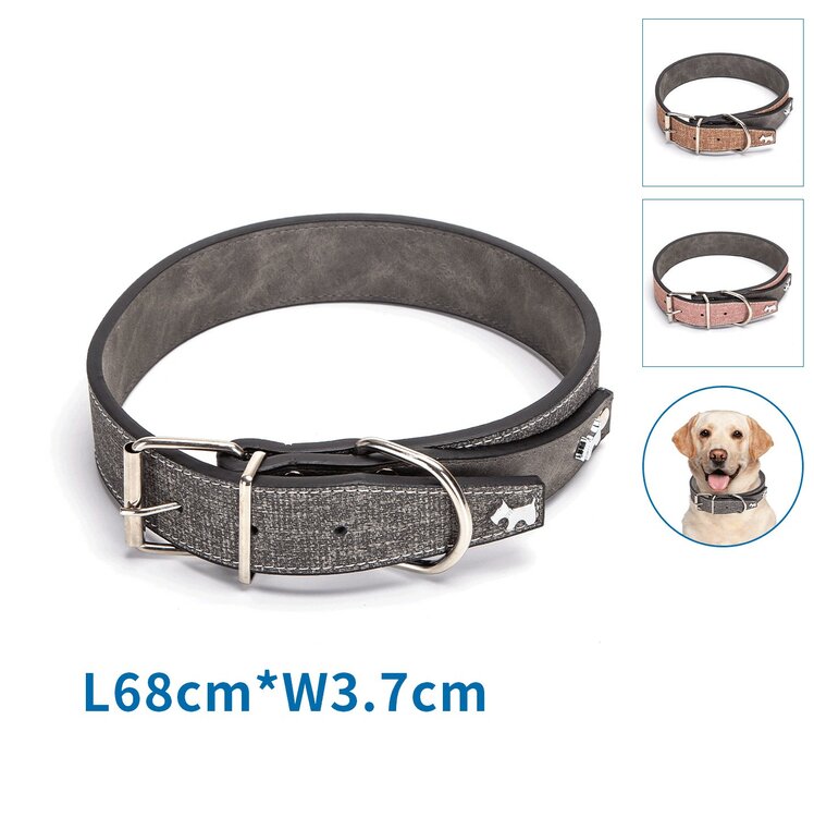 Luxe hondenhalsband lederlook XL