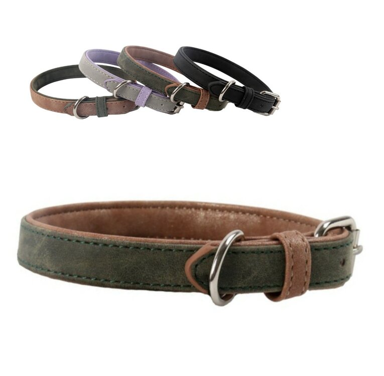 Nobleza Hondenhalsband - Su&egrave;de vegan leer - 40 cm