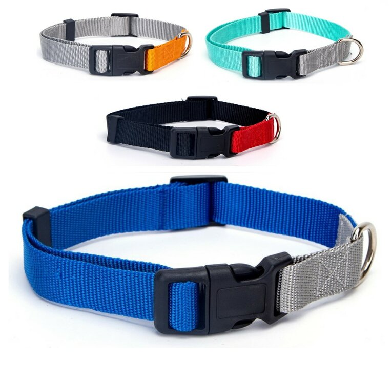 Hondenhalsband Nylon met kliksluiting twee kleuren