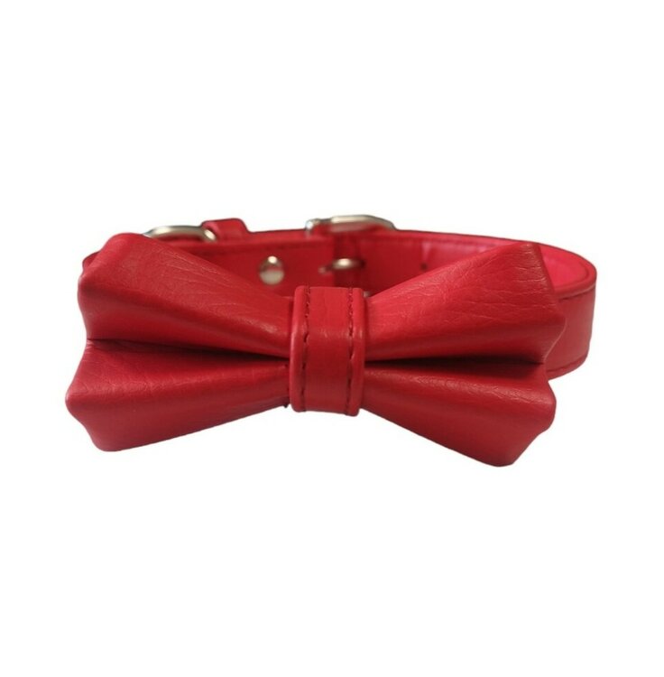 Nobleza Hondenhalsband met strik - Vegan leer - 40 cm