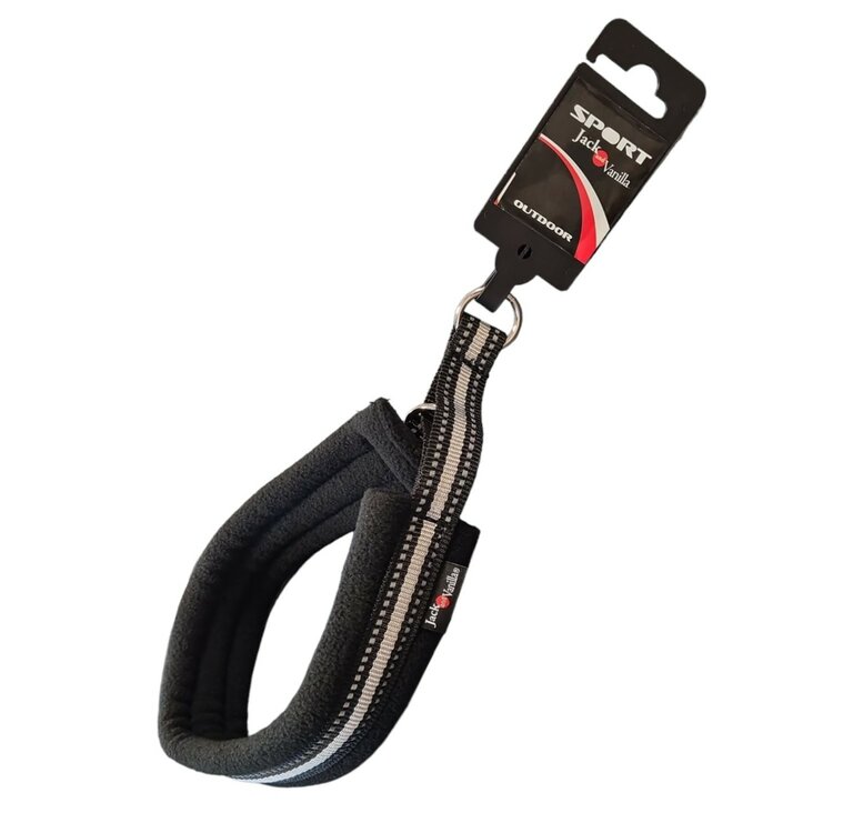Honden sliphalsband met stop zwart gevoerd