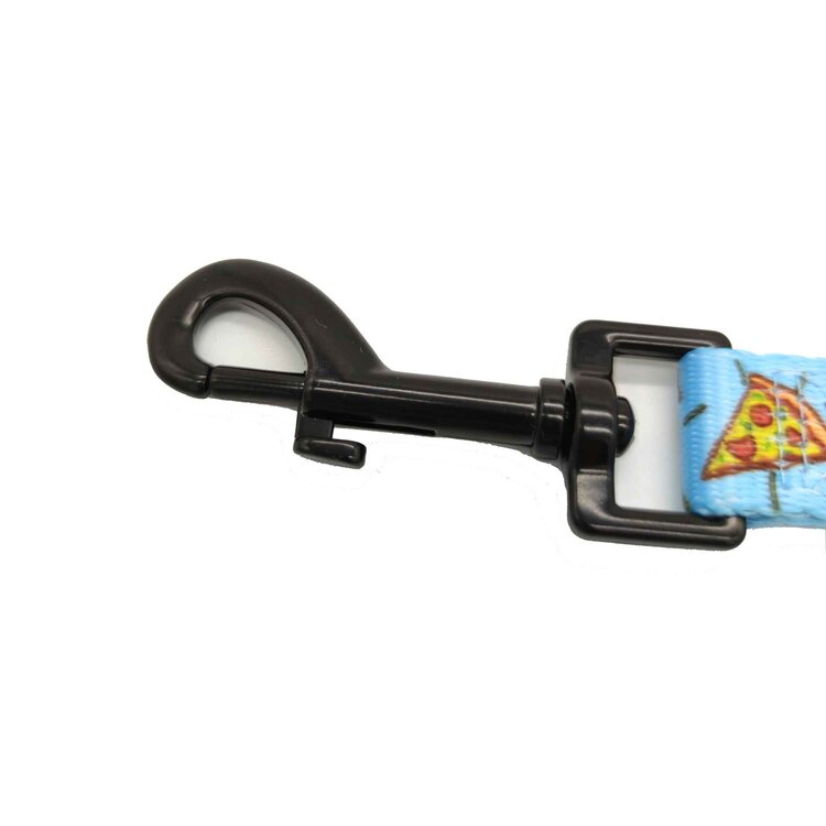 Vibfy Hondenriem - Pizza &amp; Fries - Lichtblauw - Lengte 160 cm - Breedte 2,5 cm