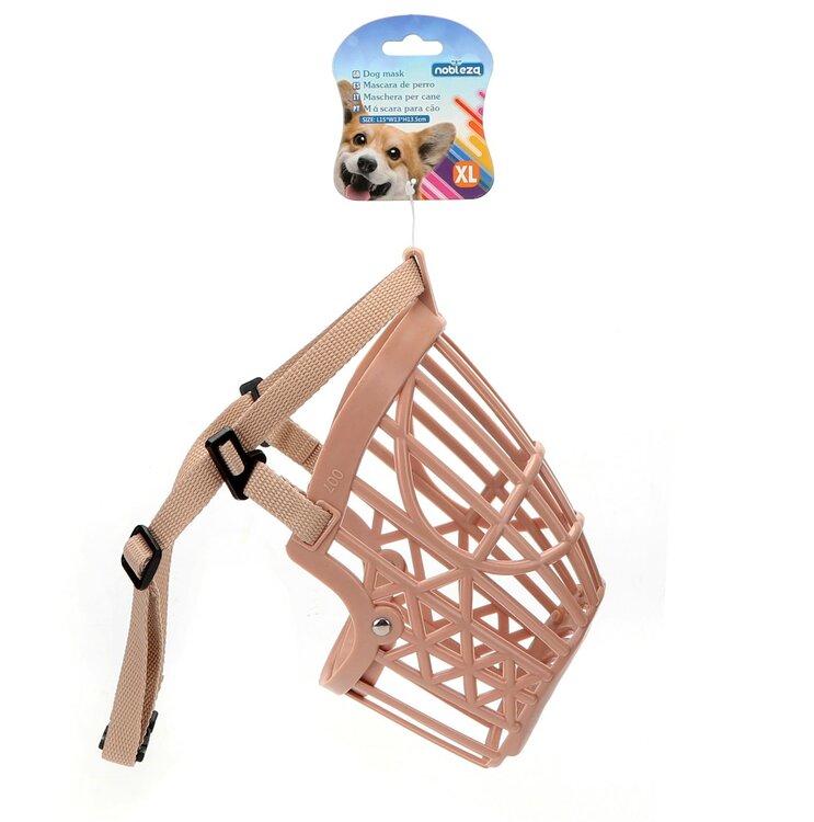 Nobleza Honden muilkorf - Kunststof - Beige - Maat XL