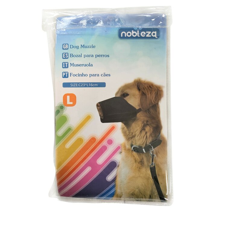 Nobleza Honden muilband - Zwart - Maat L
