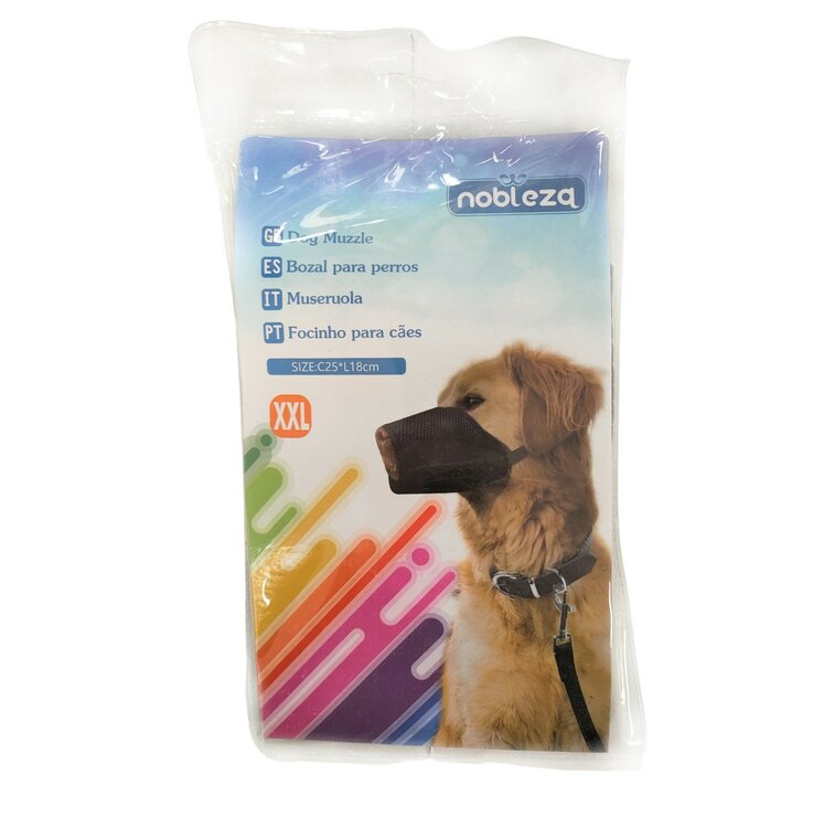 Nobleza Honden muilband - Zwart - Maat XXL