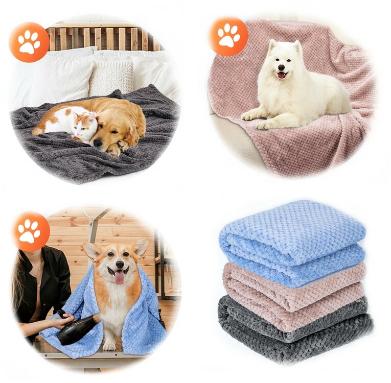 Nobleza deken voor honden en katten, zacht structuur, bruin 80 &times; 80 cm