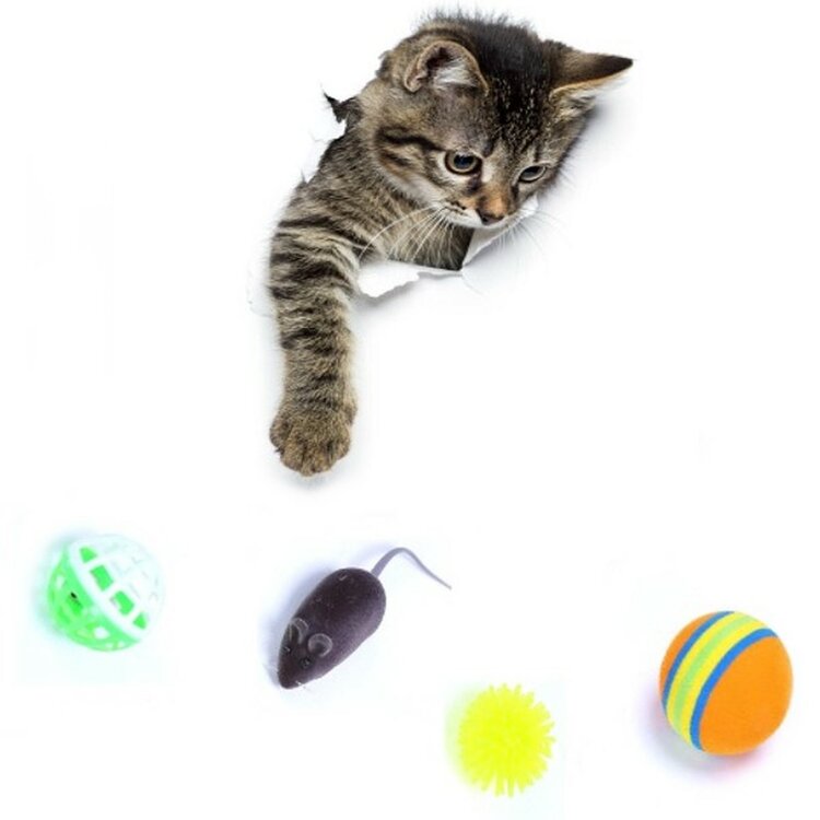 Nobleza Kattenspeeltjes - Balletjes en muis - 4 Stuks