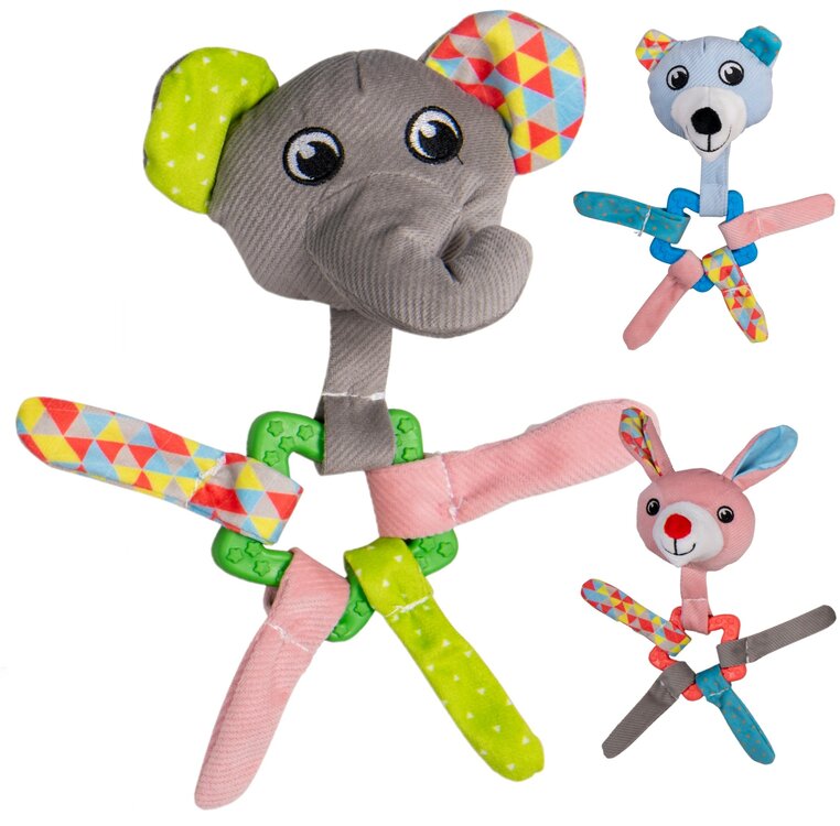 Jack and Vanilla Puppyspeelgoed - Knuffel met piep, knisper en bijtring