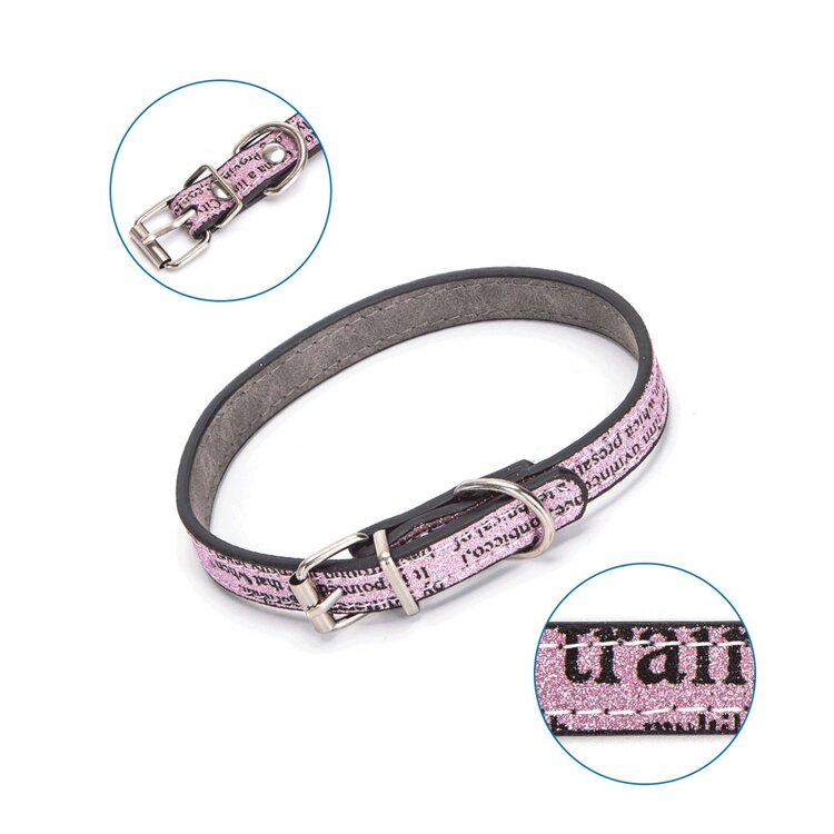 Hondenhalsband met glitters, lengte 45 cm