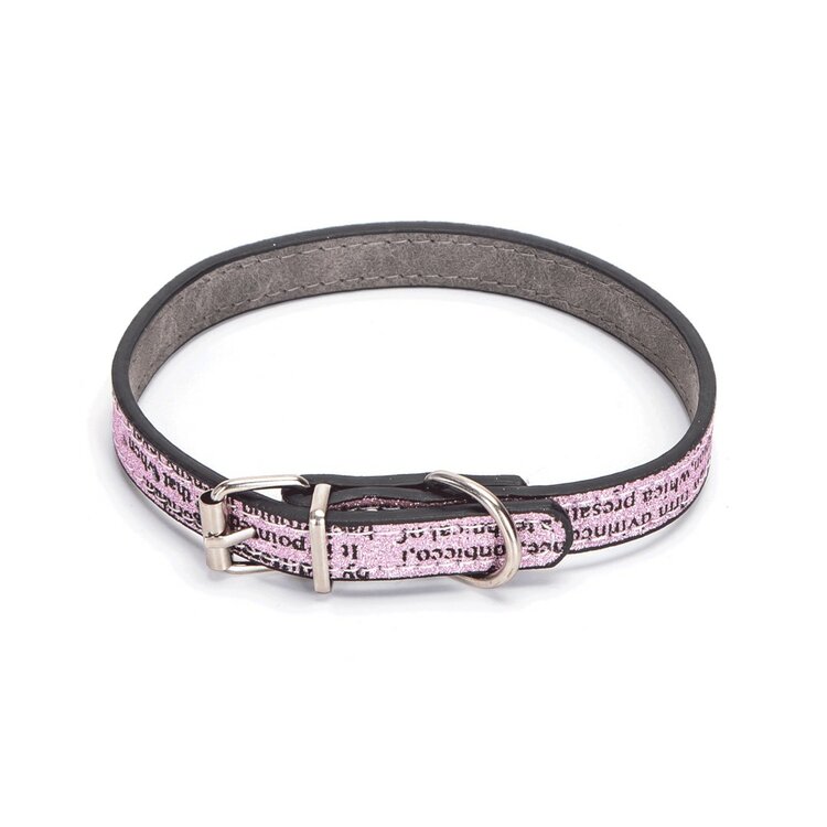 Nobleza Hondenhalsband - Lederlook - Glitters - 45 cm