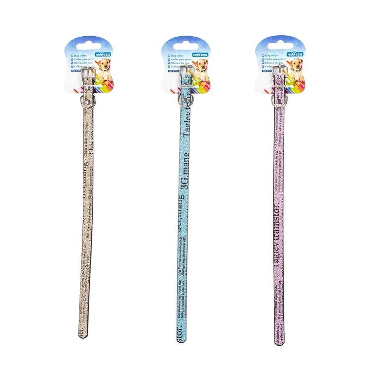 Nobleza Hondenhalsband - Lederlook - Glitters - 45 cm