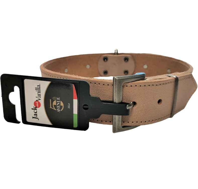 Jack and Vanilla Hondenhalsband - Leer - Naturel - 65 cm
