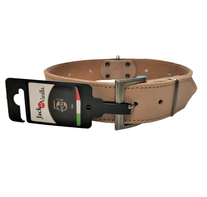 Jack and Vanilla Hondenhalsband - Leer - Naturel - 60 cm