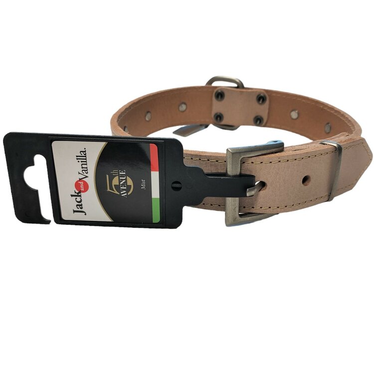 Jack and Vanilla Hondenhalsband - Leer - Naturel - 50 cm