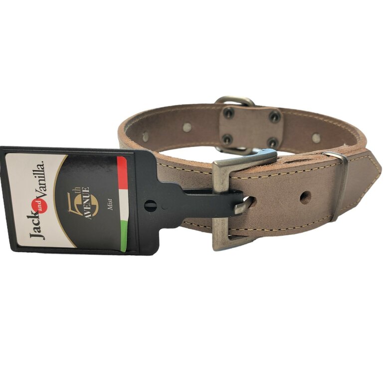 Jack and Vanilla Hondenhalsband - Leer - Grijs - 40 cm