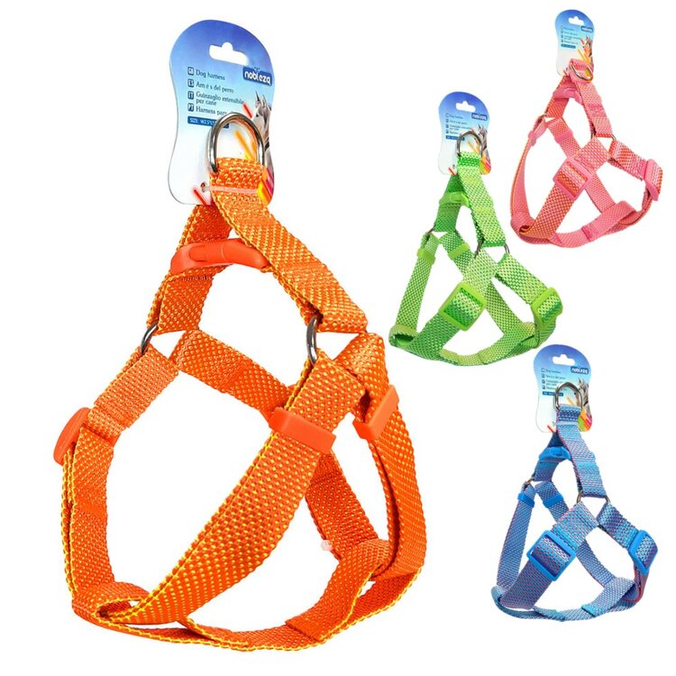 Nobleza Honden y-tuig - Fluorescerend - Gestipt Nylon - Maat M