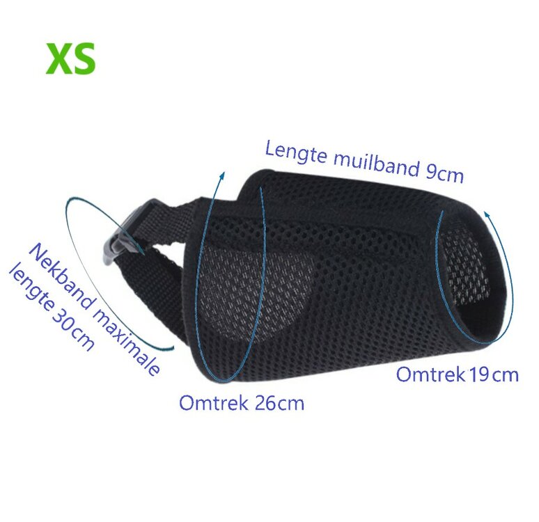 Nobleza Honden muilband - Zwart - Maat XS