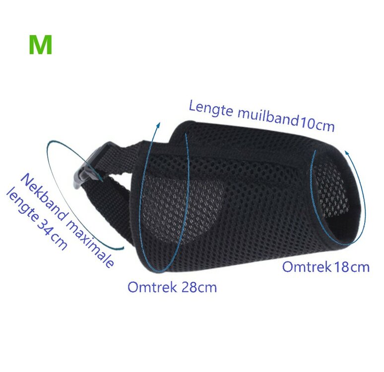 Nobleza Honden muilband - Zwart - Maat M