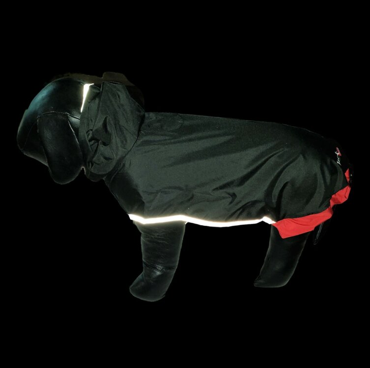 Jack &amp; Vanilla Hondenregenjas - Zwart - Reflecterend - 50 cm