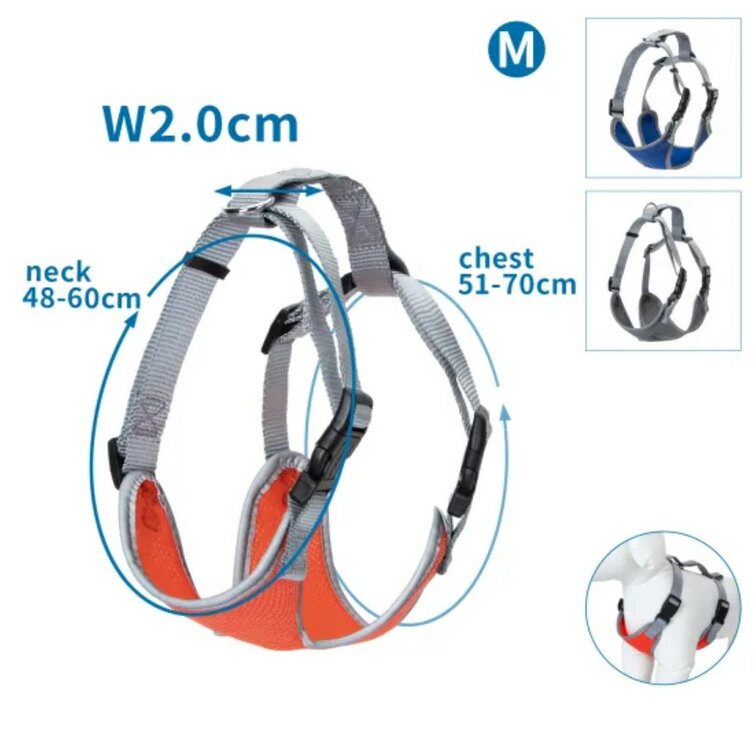 Nobleza Honden h-tuig - Gevoerd - Nylon - Maat M