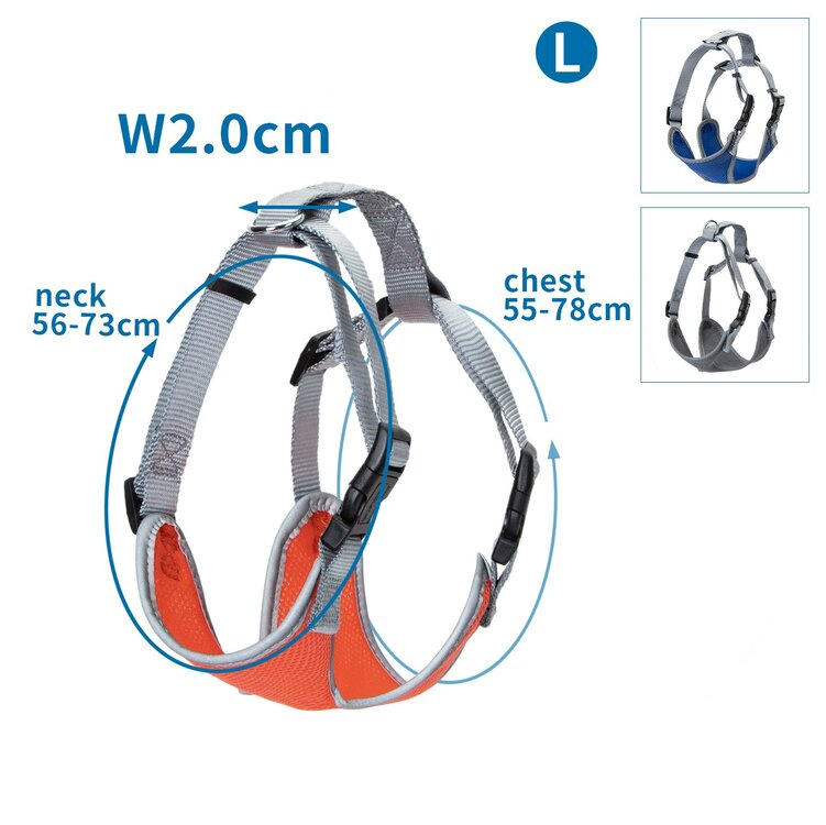 Nobleza Honden h-tuig - Gevoerd - Nylon - Maat L