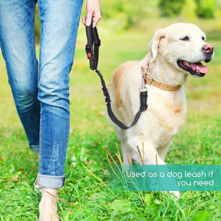 Nobleza Honden autogordel - Hoofdsteun bevestiging - Lengte verstelbaar - Zwart