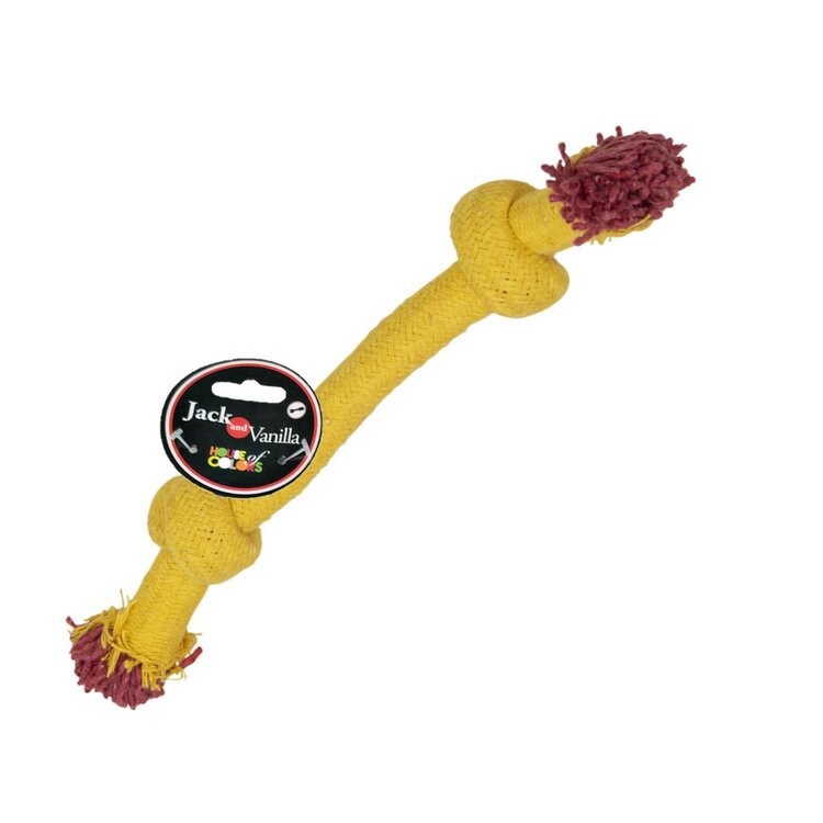 Honden flostouw - Geel - 26 cm