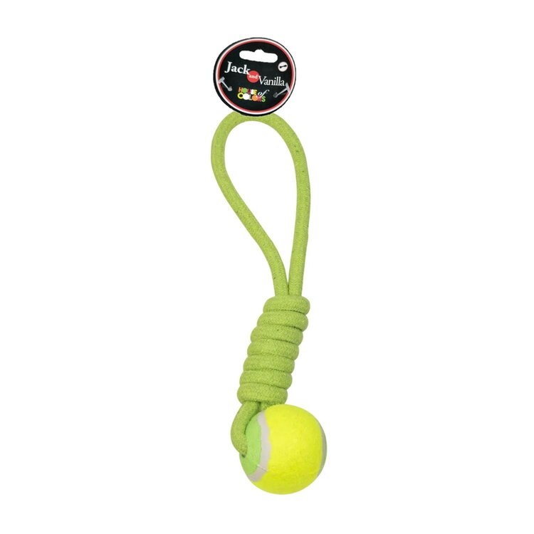 Honden speeltouw met tennisbal 35 cm