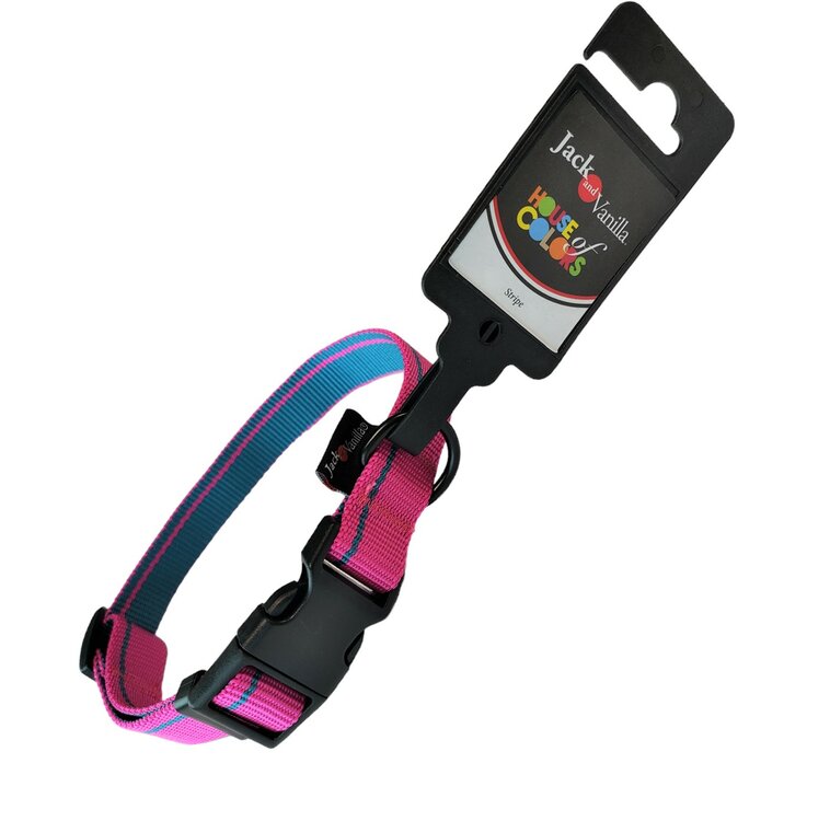 Jack and Vanilla Hondenhalsband - Nylon - Roze - 47 cm