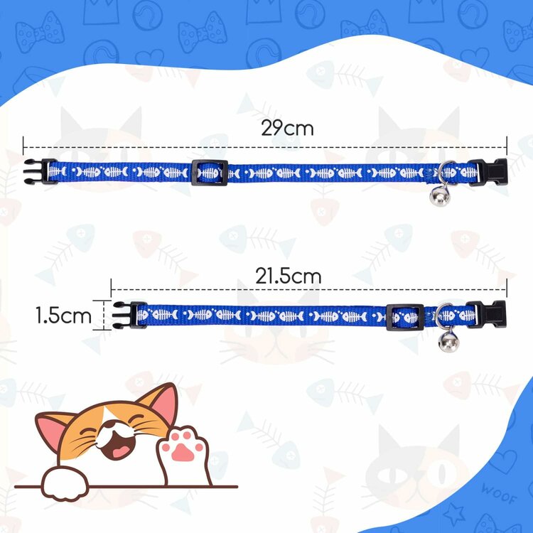 Kattenhalsband blauw