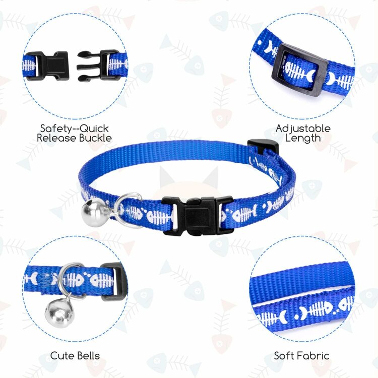 katten halsbandje blauw