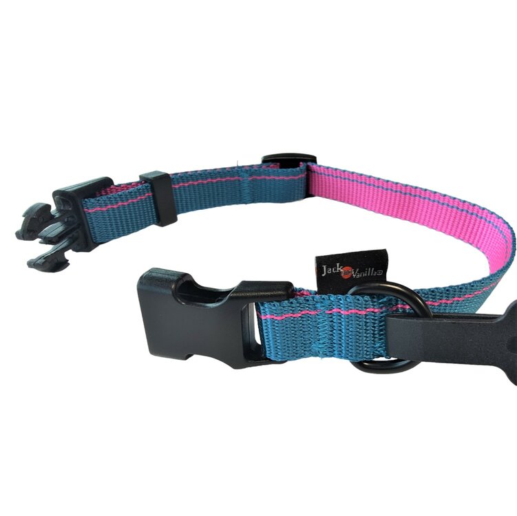 Jack and Vanilla Hondenhalsband - Nylon - Kliksluiting - Blauw - 47 cm