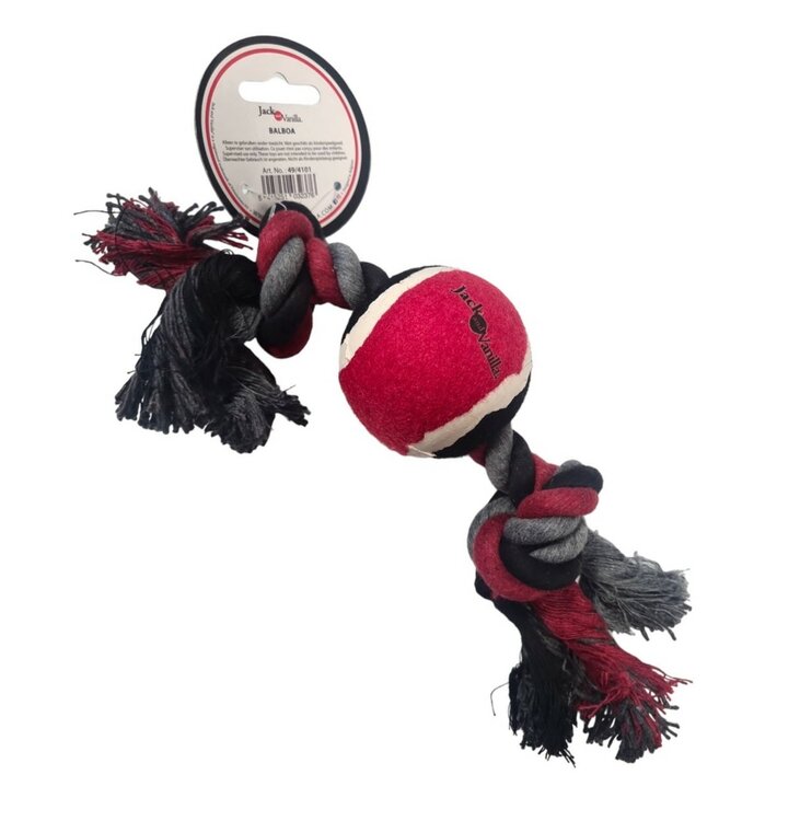Jack and Vanilla Honden tennisbal met flostouw