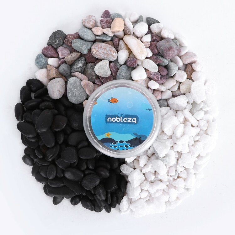Nobleza Aquarium bodembedekking - Zwarte kiezels - 400 gram