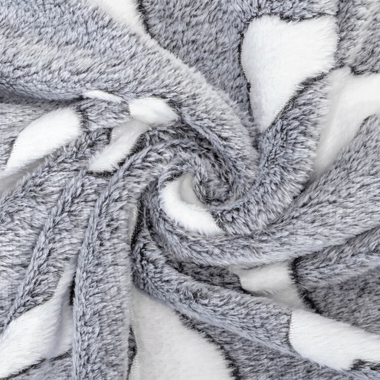 Nobleza Hondendeken - Fleece - Lichtgrijs met print - Maat L - 100x120 cm
