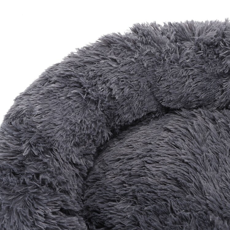 Donut mand voor hond en kat, fluffy, grijs