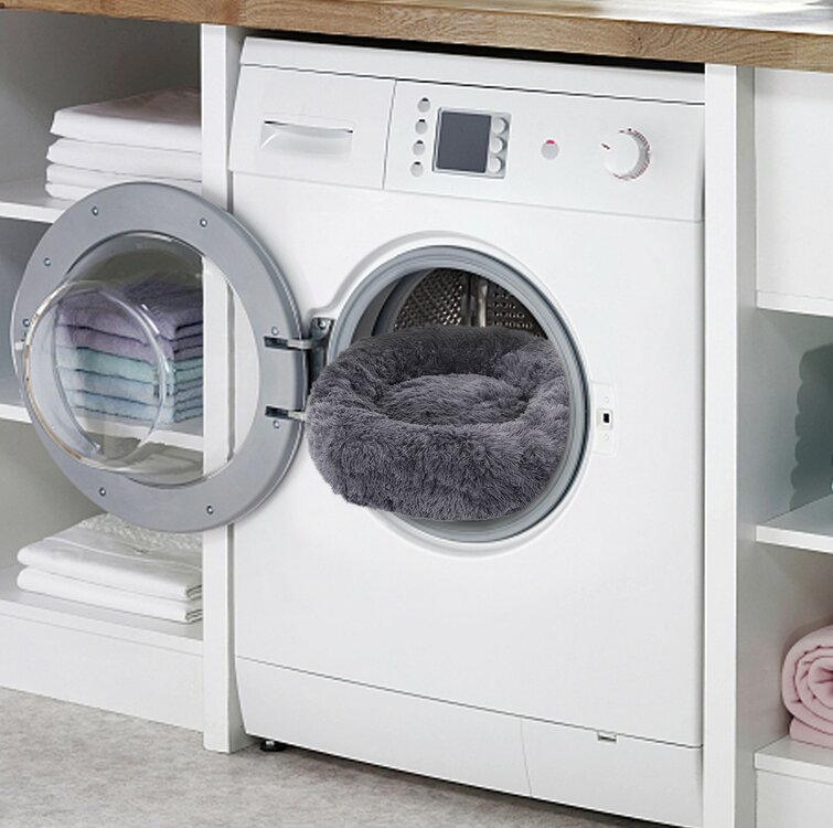 Nobleza Donut mand voor hond en kat - Fluffy - Grijs - 80 cm