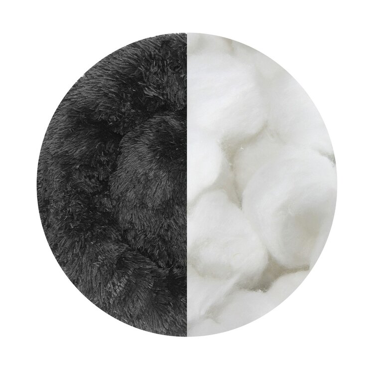 Nobleza Ronde mand voor hond en kat - 90 cm - Fluffy - Zwart
