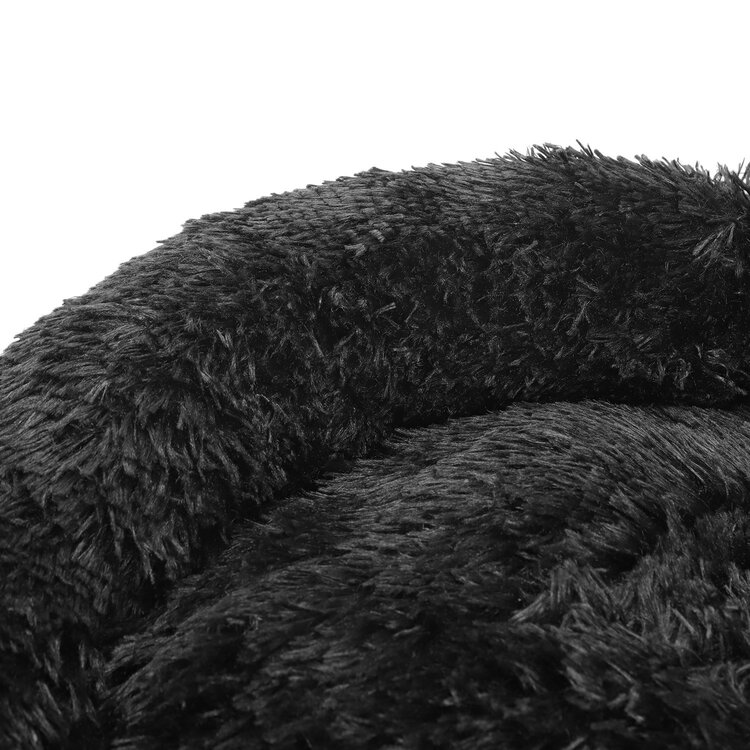 Ronde fluffy mand, 90 cm, zwart
