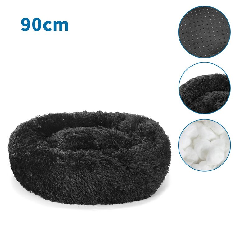 Donut mand fluffy 90 cm zwart