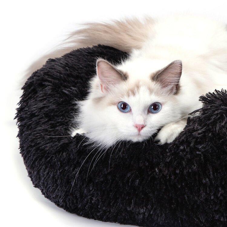 Nobleza Ronde fluffy mand, 90 cm, zwart