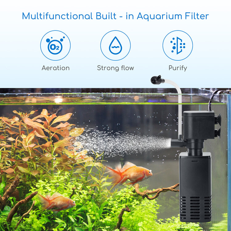 Aquarium filterpomp beluchting en stroming 6W