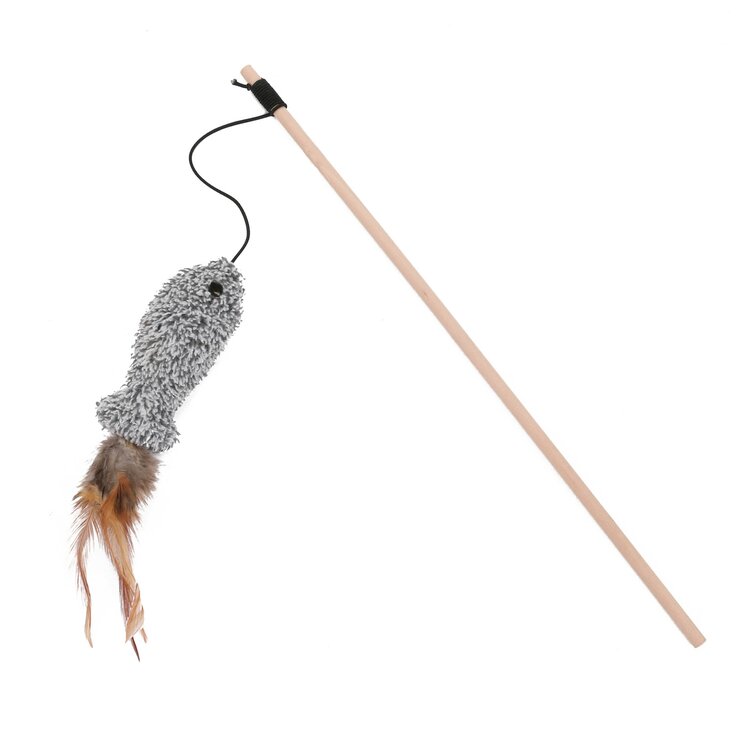 Kattenhengel met houten stok