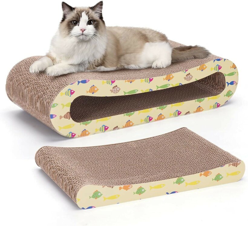 Kattenspeelgoed krabkarton ligbed 2 delen
