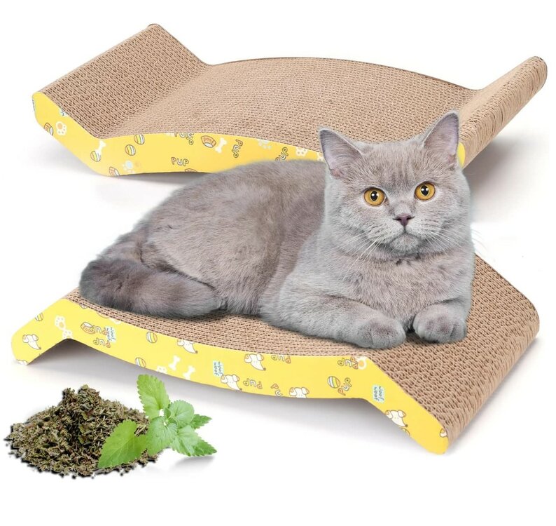 Katten krabkarton 2 delen inclusief kattenkruid