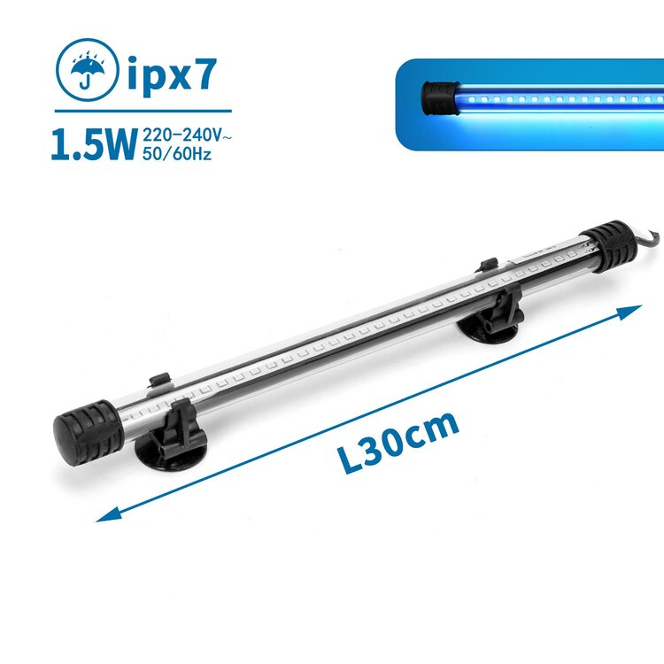 Aquariumverlichting - 30 cm - Blauw LED licht - 1,5 W