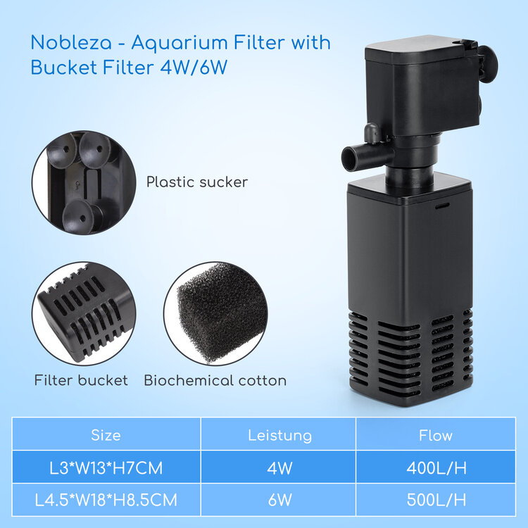 Nobleza Aquarium filterpompje 400 l/h