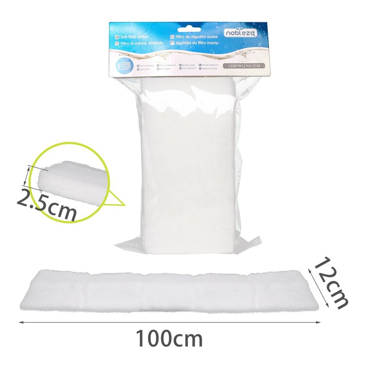 Nobleza Aquarium filtervlies - Wit - 100x12x2,5 cm