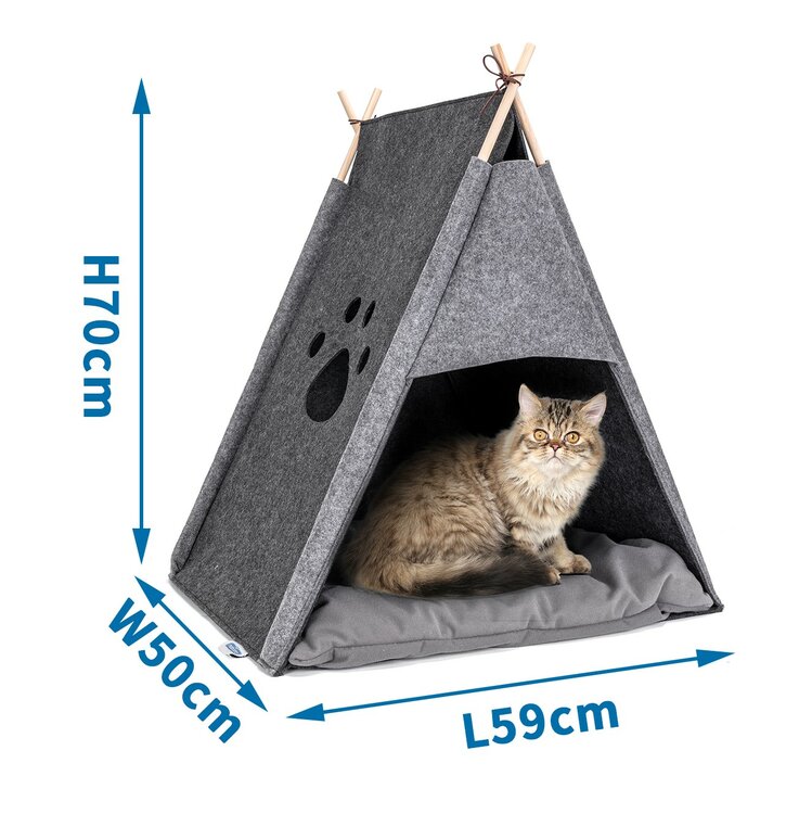 Nobleza Kattenmand - Tipi tent - Vilt - Grijs